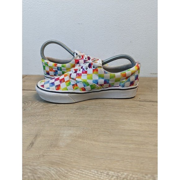 Vans Women’s Shoes Size 5.5 Rainbow Checkered Old Skool Lace Up Off The Wall - Picture 7 of 9